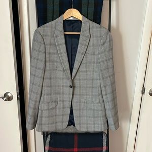 Gray plaid Topman suit jacket